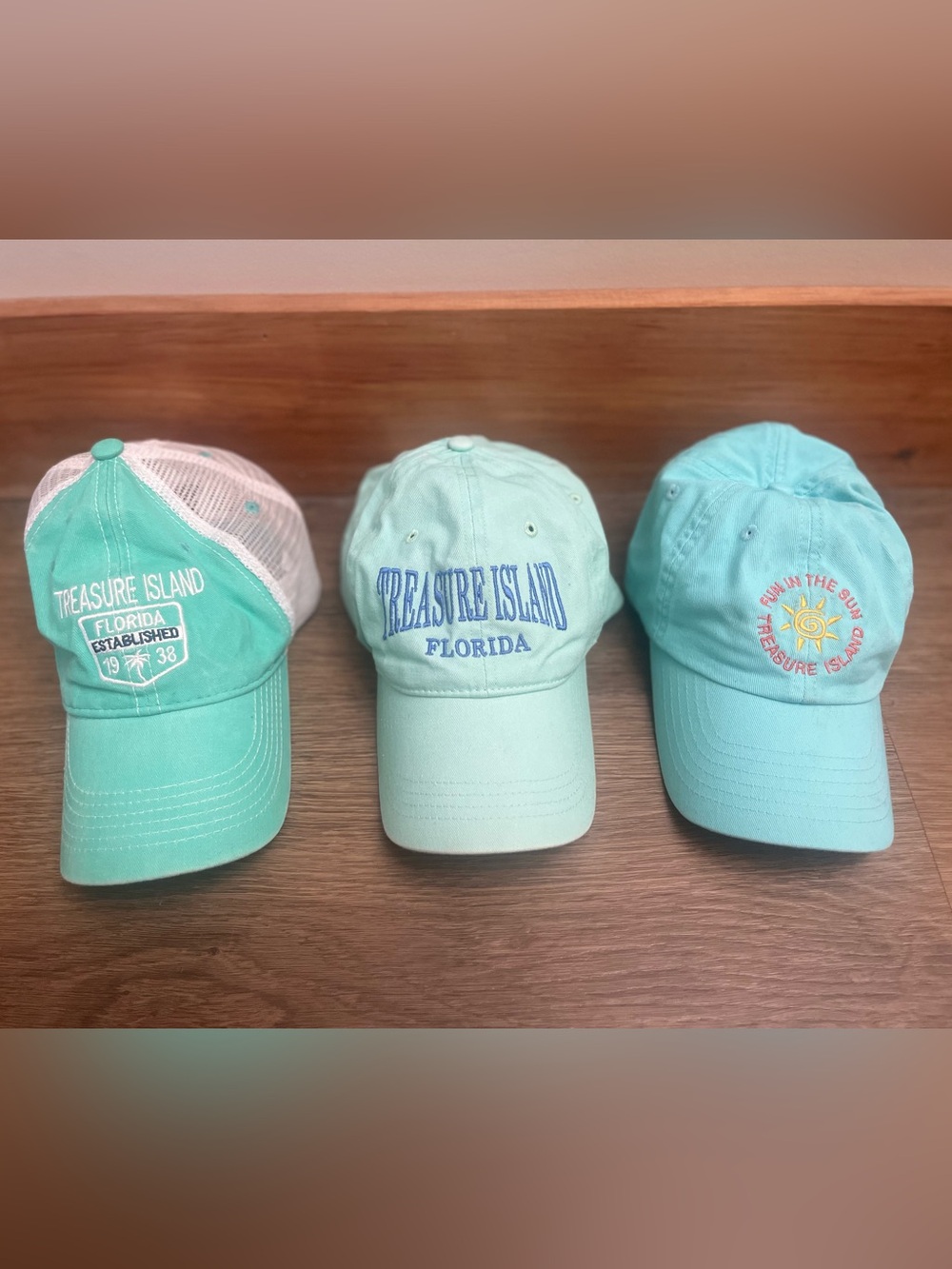 Treasure Island Florida Mint Baseball Caps